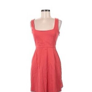 Elegant Coral Sleeveless Dress